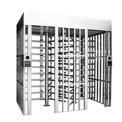 qualità  One Full Height Fingerprint Security Entry Gate Turnstile Double Door Security Pedestrian Gate fabbrica